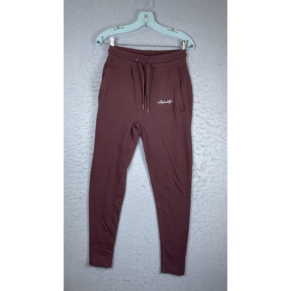 Alphalete Pants Mens Medium Brown Jersey Joggers Elastic Waist Pockets Athletic
